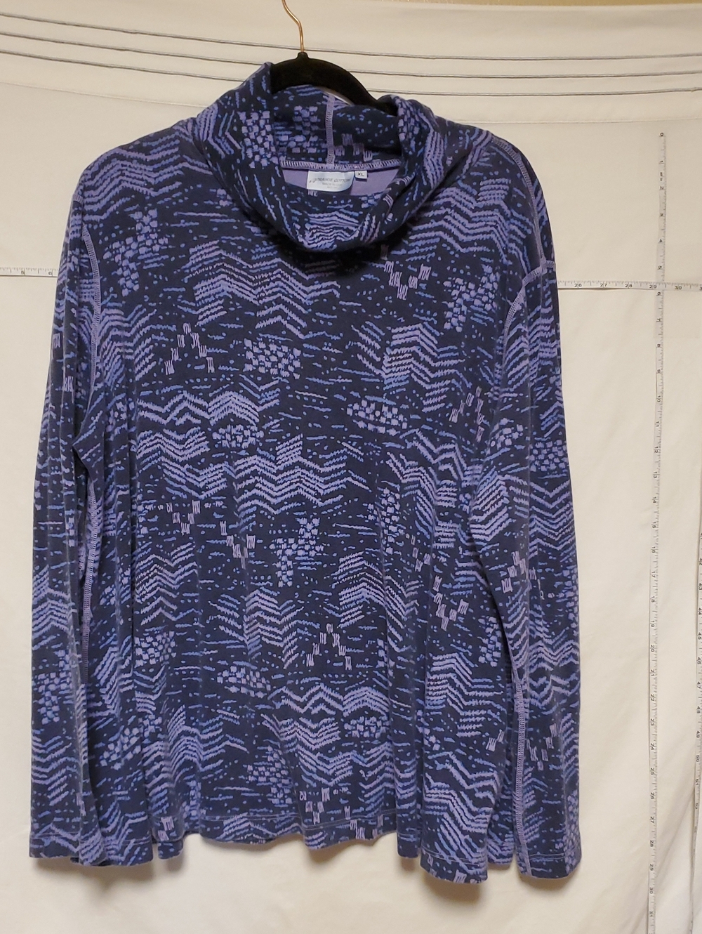 Prairie Cotton Swong Turtle Purple Zigzag Cotton Top - XL